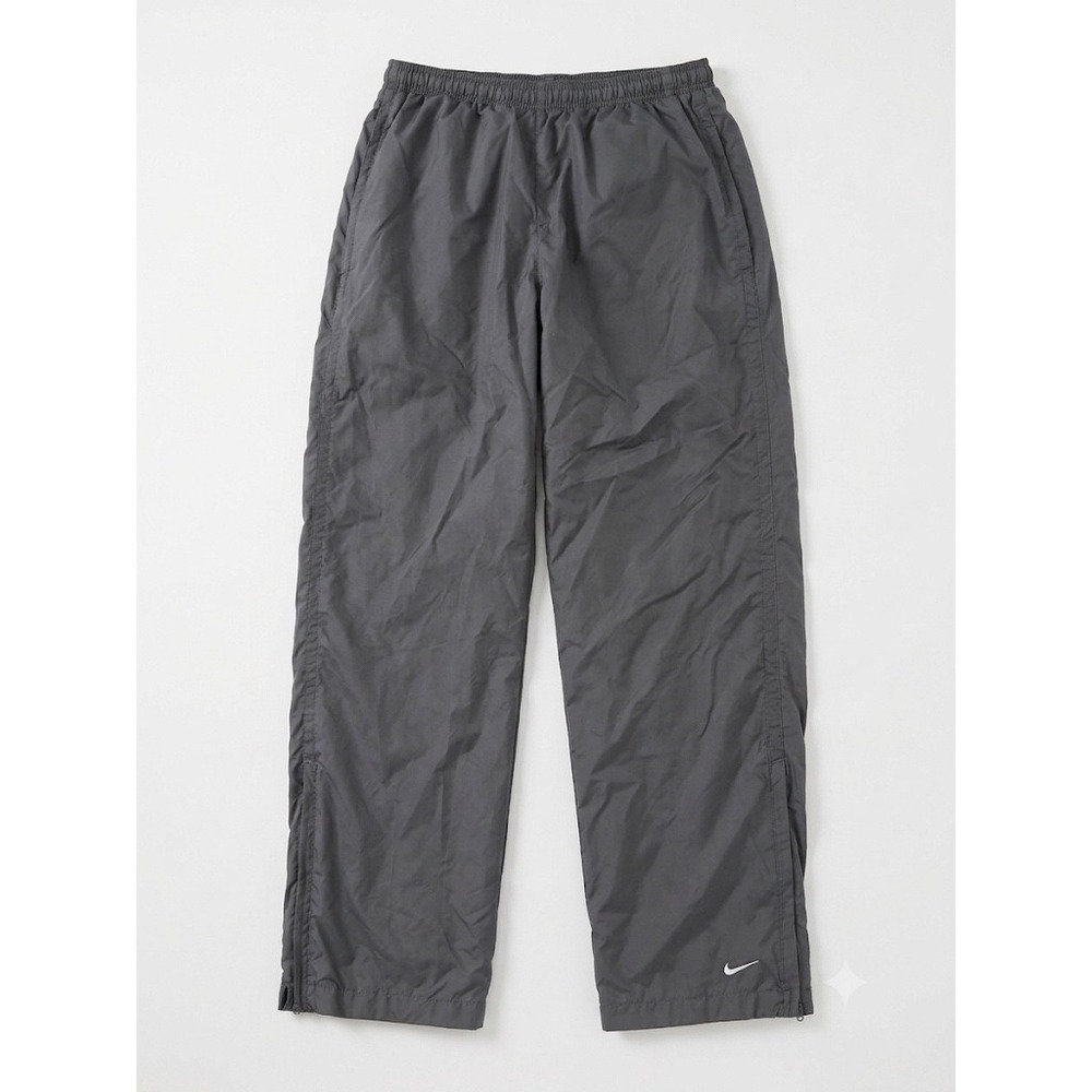 Vtg 90s Nike Gray Lined Windbreaker Track Pants - Baggy Y2K Gorpcore Men's L